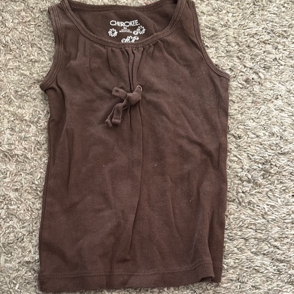 Cherokee Brown Sleeveless Top for kids